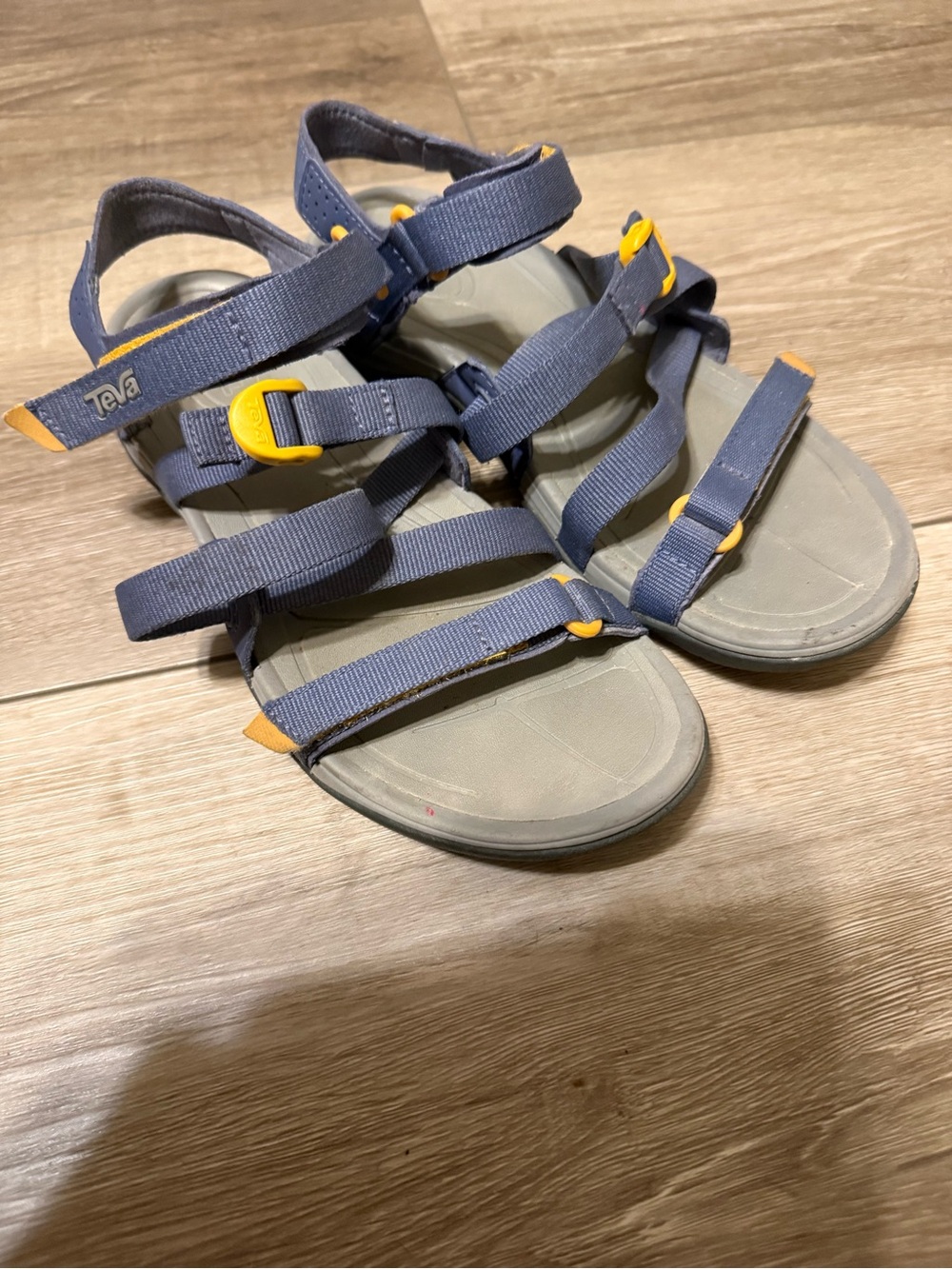 Teva Navy Blue Sport Sandals with Yellow Accents